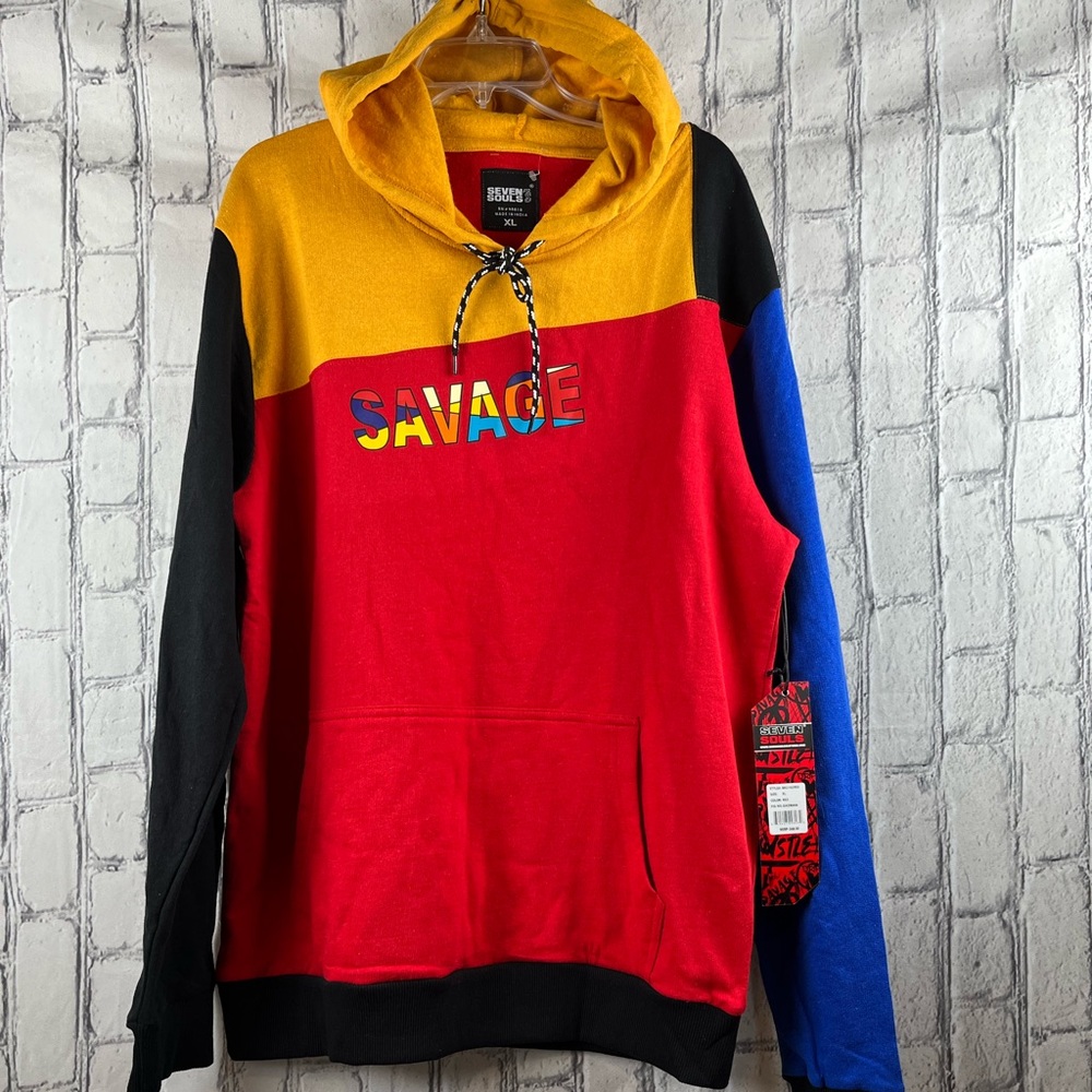 Seven Souls Size: XL Mens Hoodie  Multi Color 60%Cotton